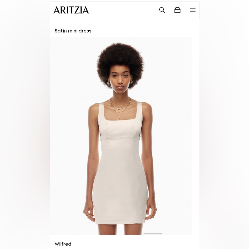 Aritzia Wilfred Cream Satin Mini Dress